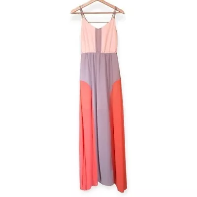 Ya Los Angeles Silk Colorblock Maxi Dress • $20