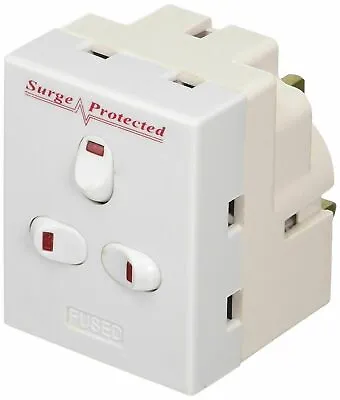 3 Way Triple Surge Protected Socket Mains Switched Adapter 13A Plug Adaptor 3Way • £9.99