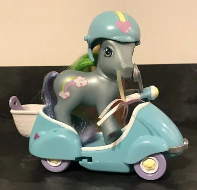 Vintage My Little Pony With Scooter Helmet & Brush - Bike/scooter - Blue • £17