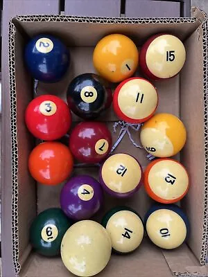 1970s Unmarked Complete Set BRUNSWICK? VINTAGE Pool Balls 2.25 2 1/4 Q Ball • $49.99