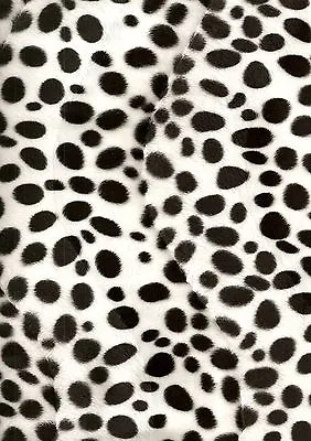 Animal Print Faux Fur/Velour Velboa Fabric - Dalmatian - FREE UK P&P • £9.50