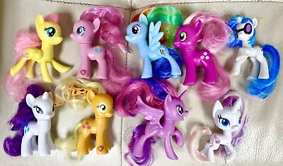 My Little Pony G4 MLP  3  Brushable Mane & Tail Ponies Doll Lot Of 9 Hasbro • $22.99