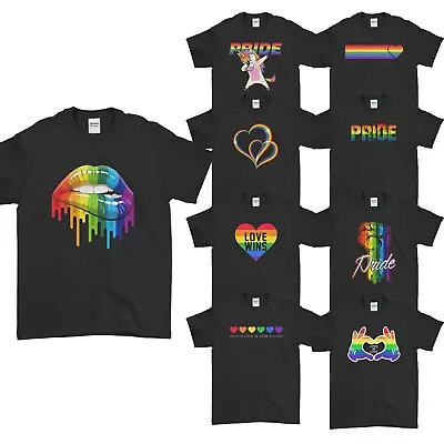 £11.99 • Buy LGBT Pride T-Shirt Rainbow Heart Love Wins Unicorn Gay Pride Mens Womens Tee Top