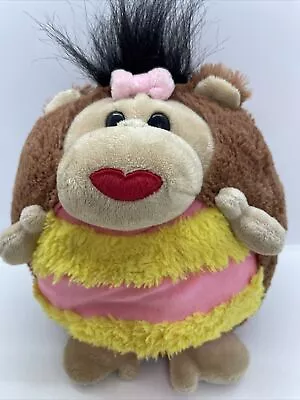 Mushabelly Chatter Jay At Play 8 IN Plush Brown Pink Yellow Kiss Sound Monkey • $15.99
