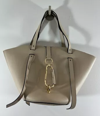 Zac Zac Posen Large Gargoyle Beige Tote Bucket Hand Bag • $125