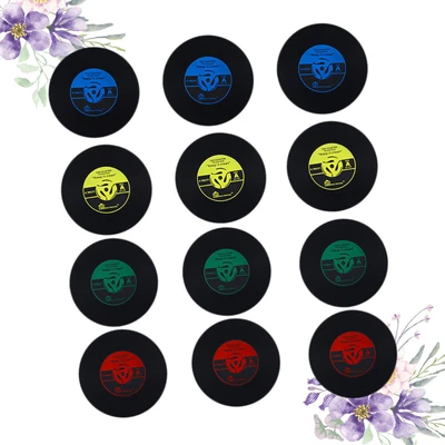 £12.78 • Buy  12PCS Retro Record Coasters Cup PVC Rubber Vinyl Saucer Cup Mat Round Silicone
