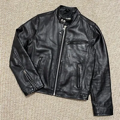 $330 • Buy Schott NYC Vintage Cafe Racer Leather Biker Jacket