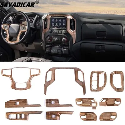 12x Wood Grain Interior Dashboard Decor Cover Trim Kit For Chevy Silverado 19-21 • $164.99