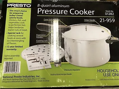 Presto 01282 8-Quart Aluminum Pressure Cooker • $19.49