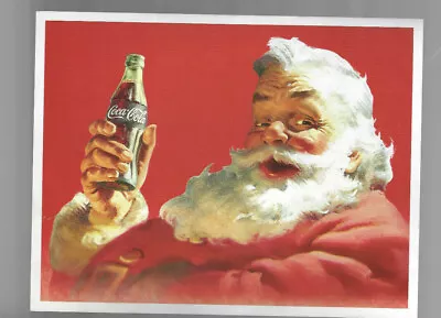 Vintage Small Advertising Poster Coca Cola & Santa Claus 1992  • $3.50