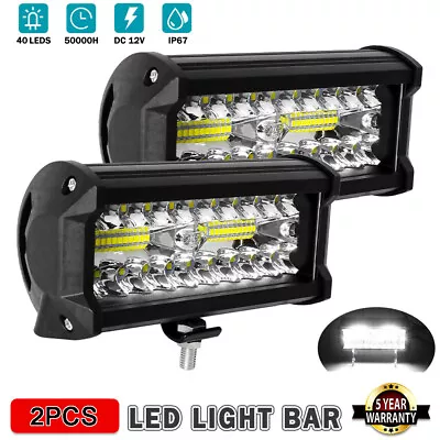 2x 6Inch LED Work Light Bar Pod Flood Spot Offroad Fog Driving Truck 12V 20000LM • $17.99