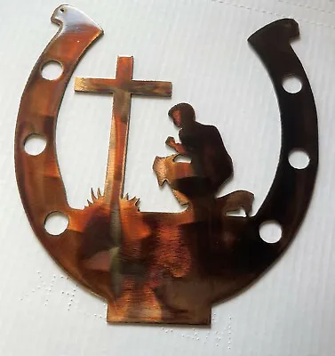 Cowboy Praying At The Cross  Wall Accent • $26.99