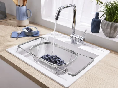 £8.99 • Buy Stainless Steel Extendable  Sieve Over The Sink Colander Square Kitchen Sieve
