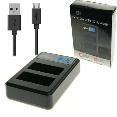 Ex-Pro LP-E8 LC-E8E LCD TRIPPLE Go-Charge USB Charger For Canon EOS 550D 600D • £12.92