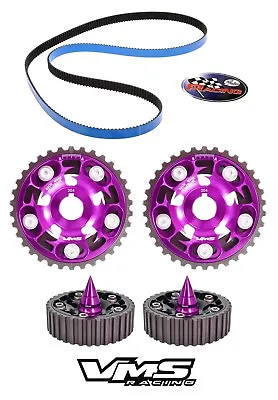 Purple Vms Cam Gears + Gates Racing Timing Belt + Spiked Bolts Honda Prelude H22 • $224.95