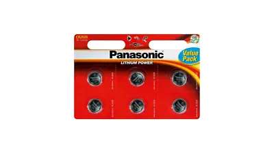 6 X Panasonic CR2025 3V Lithium Coin Cell Battery 2025 SB-T14 280-205 PAN4034  • £3.69