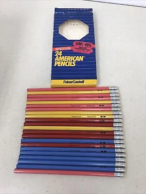 New Vintage Pencils 22 Faber Castell American Quality Real Wood  Bonded No. 2 • $9.90