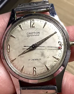 Vintage Croton Mens Watch 17 Jewels For Repurpose Or Parts • $25
