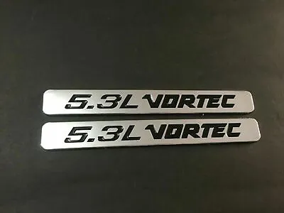 2x 5.3L Vortec Hood Emblem Engine Badge 3d Logo Nameplate Chrome Black • $15.99