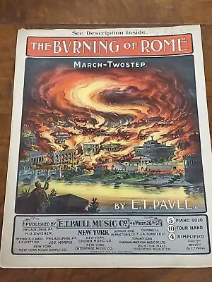 Antique Sheet Music - The Burning Of Rome By E.T. Paull (1903) Self Published • $14.99