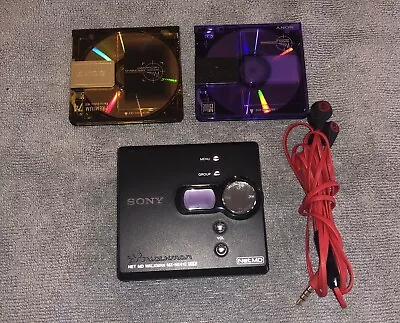 Sony Net MD Walkman MZ-NE410 MiniDisc Recorder Player Black • $91