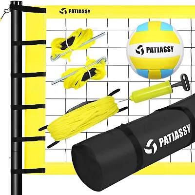 Portable Outdoor Volleyball Net Set With Adjustable Poles Ball Pump Carry Bag • $69.75