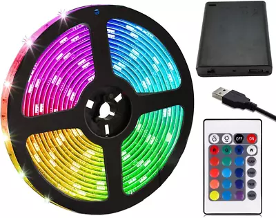 LED Strip Lights Battery Powered 6.5FT/2M RGB LED Light Strip SMD5050 60 Leds R • $15.95