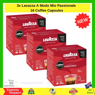 3x Lavazza A Modo Mio Passionale 16 Coffee Capsules | NEW AU • $42.99