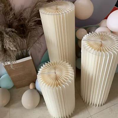 £17.95 • Buy Folding Paper Cylinder Plinth Flower Pedestal Wedding Centerpiece Cake Stand DIY