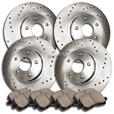 A0867 FITS 2003 2004 INFINITI G35 COUPE W/ BREMBO Drilled Brake Rotors Pads [F+R • $273.48