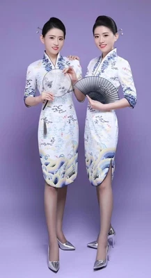 £330 • Buy China Hainan Airlines Cabin Crew Uniform Cheongsam UK 16-UK 18