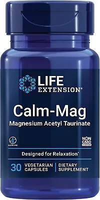 Life Extension Calm-Mag Magnesium Acetyl Taurinate 30 Vegetarian Capsules • $20.49