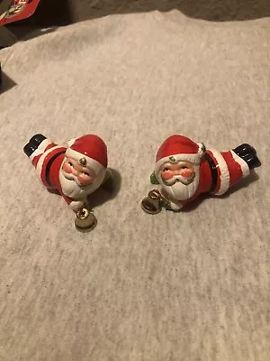 Vintage Santa Candle Huggers W Bells Colonial Candle Japan Christmas Flying • $14.99
