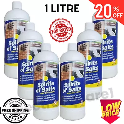 New Spirits Of Salt Unblocks Pipes Toilets & Drains - 1 Liter Limescale Remover • £10.85