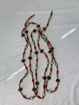 Vintage￼114 Inch MULTI COLOR PLASTIC  BEADS  CHRISTMAS TREE GARLAND  Beautiful￼ • $16.60