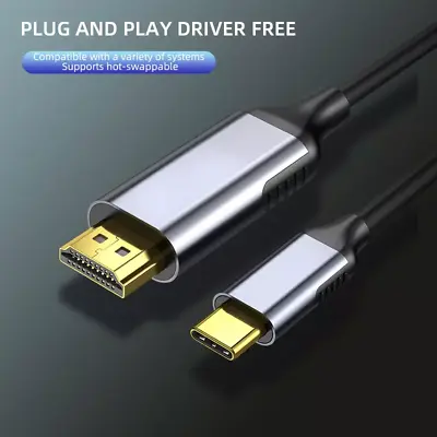 Phone/Laptop To TV USB Type C To HDMI Lead 4K 60Hz UHD Cable 2m • £12