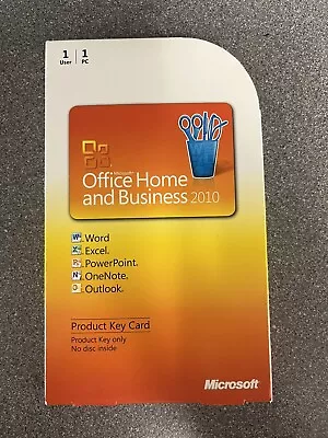 £29.95 • Buy Microsoft Office 2010 Home And Business - UK Retail Product Key Card + Case