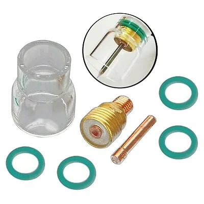 £10.99 • Buy 7pcs/Set TIG Welding Stubby Gas Lens #12 Pyrex Cup Kit For Tig WP-17/18/26 Torch