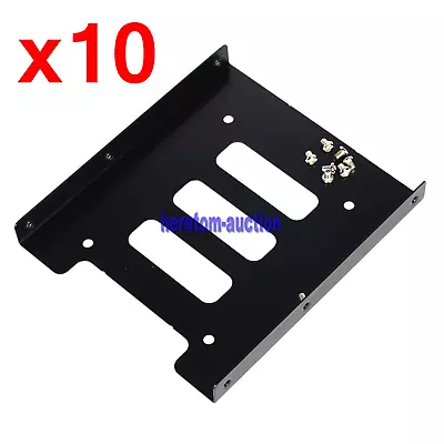$21.98 • Buy 10X 2.5  To 3.5  SSD HDD Black Metal Mounting Adapter Bracket Hard Drive Holder