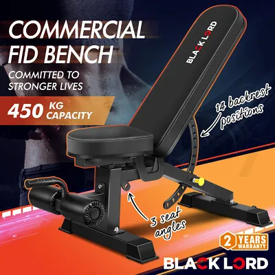 BLACK LORD Commercial Weight Bench FID Bench Flat Incline Decline Press Gym • $189.95