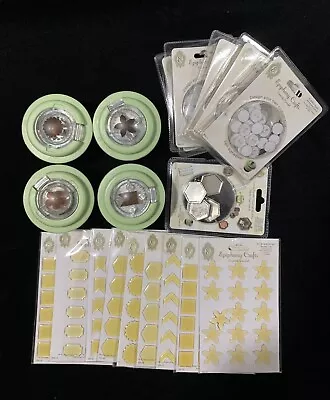 Epiphany Crafts Punches -Star Square Circle Etc. Self Adhesive Buttons Lot Of 19 • $19.99