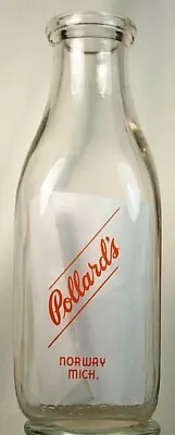 Pollard's Norway Michigan Quart Milk Bottle • $24.99