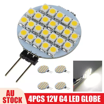 4PCS 12V G4 LED Cool WHITE GLOBE 24 SMD Lamp Bulb Caravan Garden Camper Light AU • $13.25