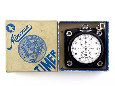 Minerva Rally Timer Sports Car Dashboard Mounted & Box - RARE Auto Racing Timer • $1095