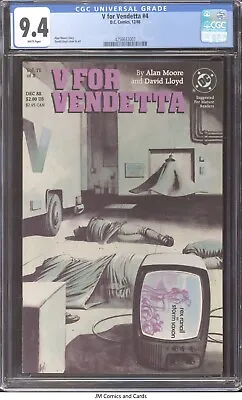 $1 • Buy V For Vendetta #4 1988 CGC 9.4 White Pages - Alan Moore Story David Lloyd Cover