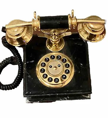 Cradle Handset Sitel Neiman Marcus Telephone Italy Black Marble Base Vintage • $300