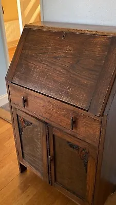 £15 • Buy 1950s Oak Bureau With Cupboard And Drawer - Used