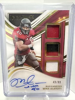 2023 Panini Immaculate Mike Alstott Player Worn Patch On-card Auto 49/99 • $89