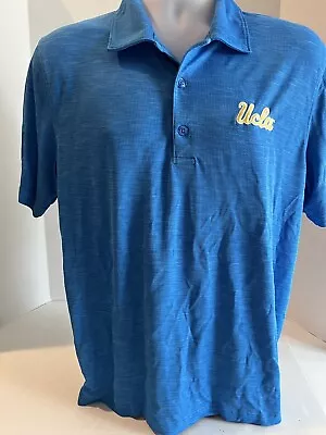 UCLA Bruins Golf Polo Short Sleeve Button Up Shirt Blue Logo Mens Size Large • $19.99