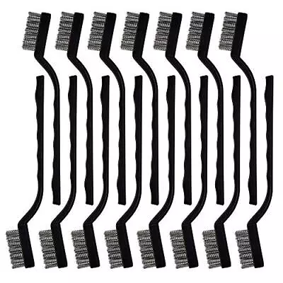 15 Pcs Mini Steel Wire Brush Set For Cleaning Welding Slag & Rust • $11.38